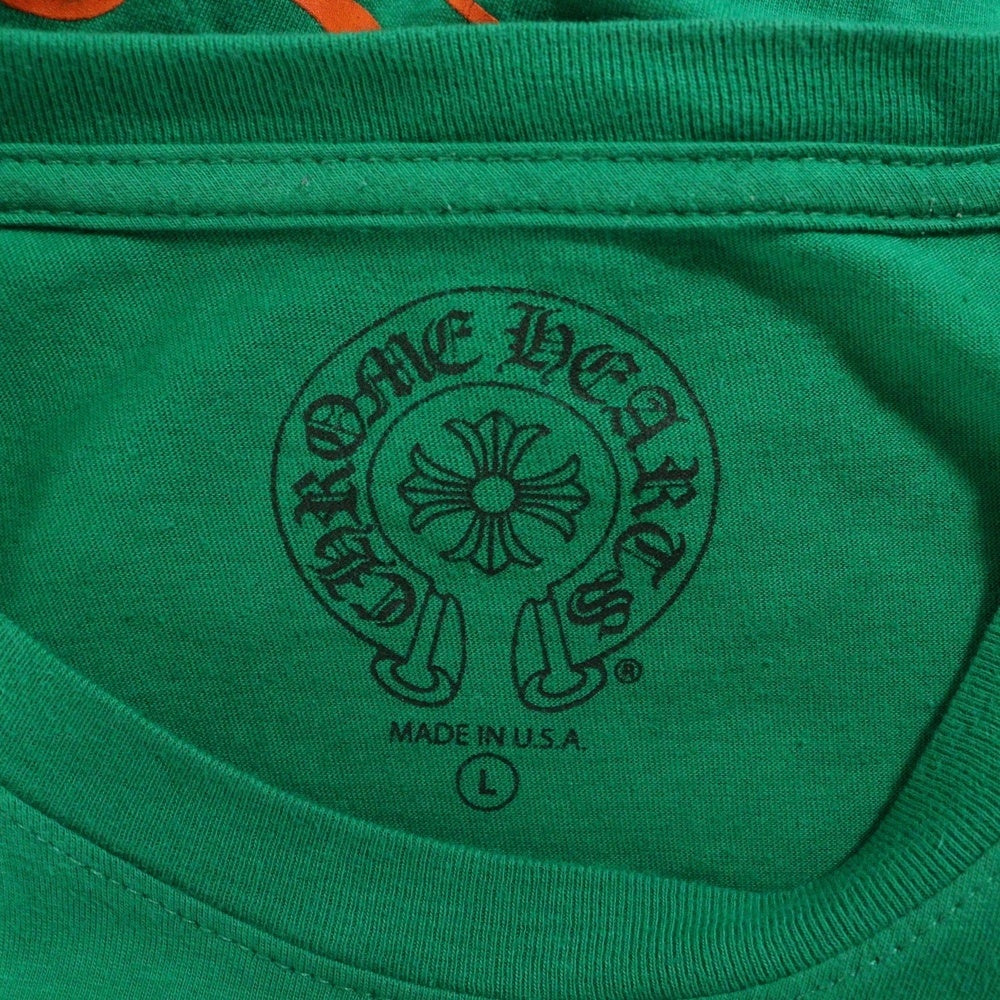 CHROME HEARTS(クロムハーツ) CH L S バックCHクロス ホースシュー アームロゴプリント 長袖カットソー ロンT グリーン