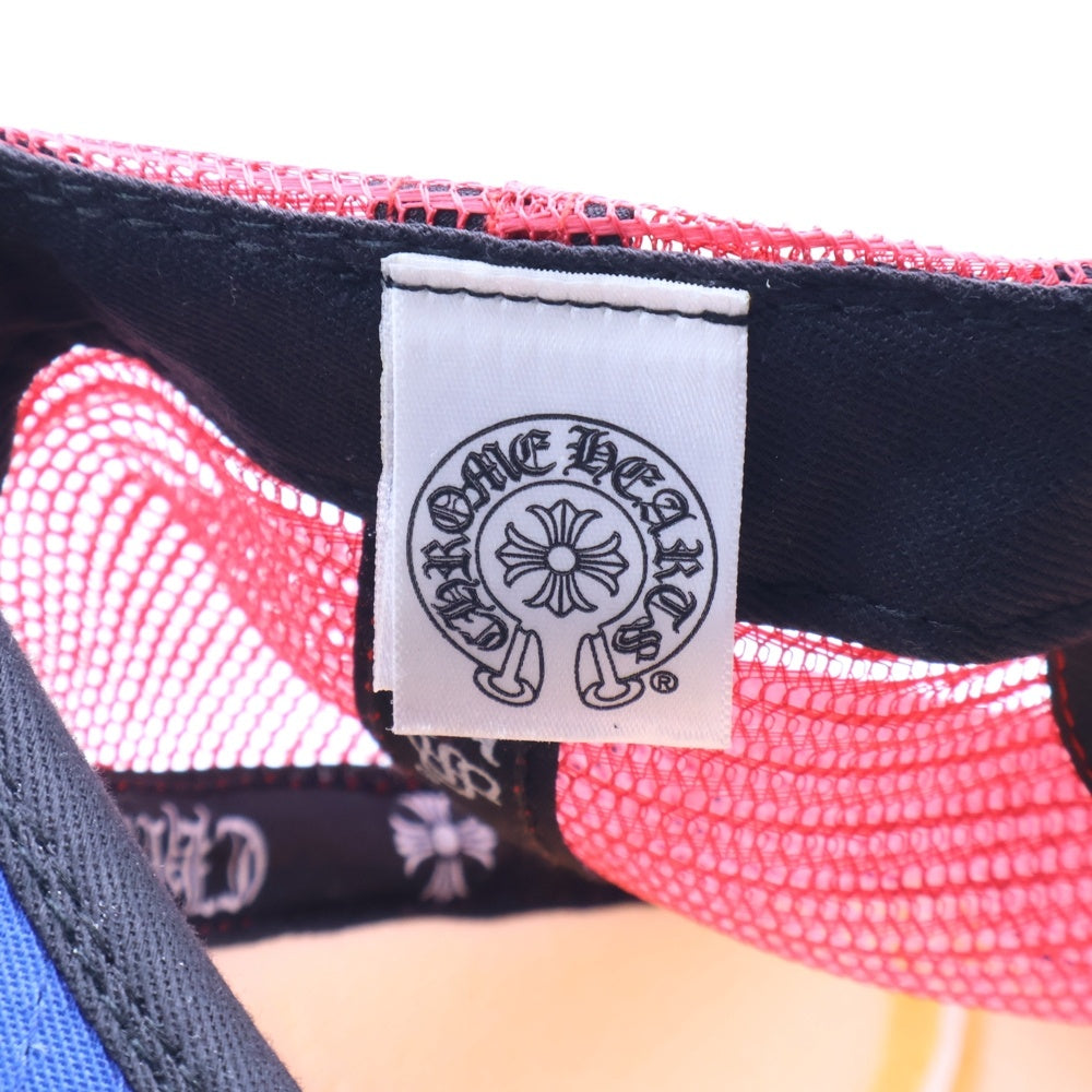 CHROME HEARTS(クロムハーツ) TRUCKER CAP トラッカーキャップ FUCKロゴパッチクロスボール付メッシュキャップ 帽子 ブルー/ホワイト