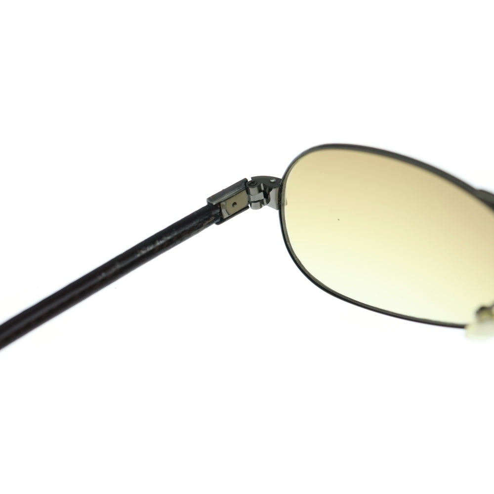 CHROME HEARTS(クロムハーツ) RED RIOT CHプラスレザーテンプル カラーレンズ ティアドロップ サングラス アイウェア 眼鏡 ブラウン/シルバー