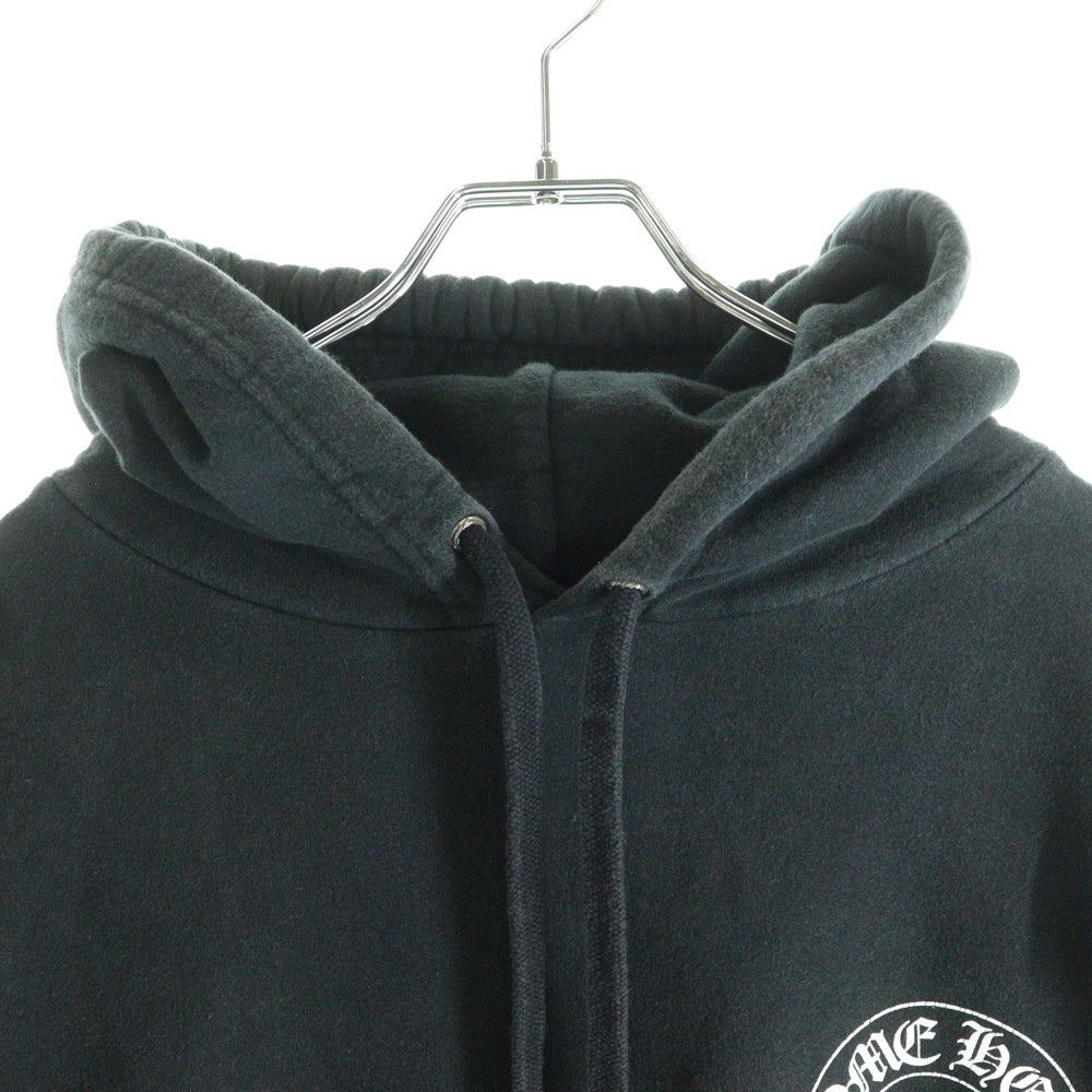 CHROME HEARTS(クロムハーツ) HORSESHOE PULLOVER HOODIE ホースシュープリント アームフローラル プルオーバースウェットパーカー フーディ ブラック