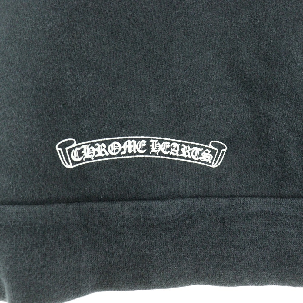 CHROME HEARTS(クロムハーツ) HORSESHOE PULLOVER HOODIE ホースシュープリント アームフローラル プルオーバースウェットパーカー フーディ ブラック
