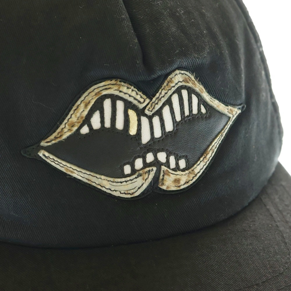 CHROME HEARTS(クロムハーツ) ×MATTY BOY Chomper Tracker Cap クロムハーツ×マッティボーイ チョンパートラッカーキャップ 帽子 パッチ ハラコ ヒョウ柄 クロスボール ブラック