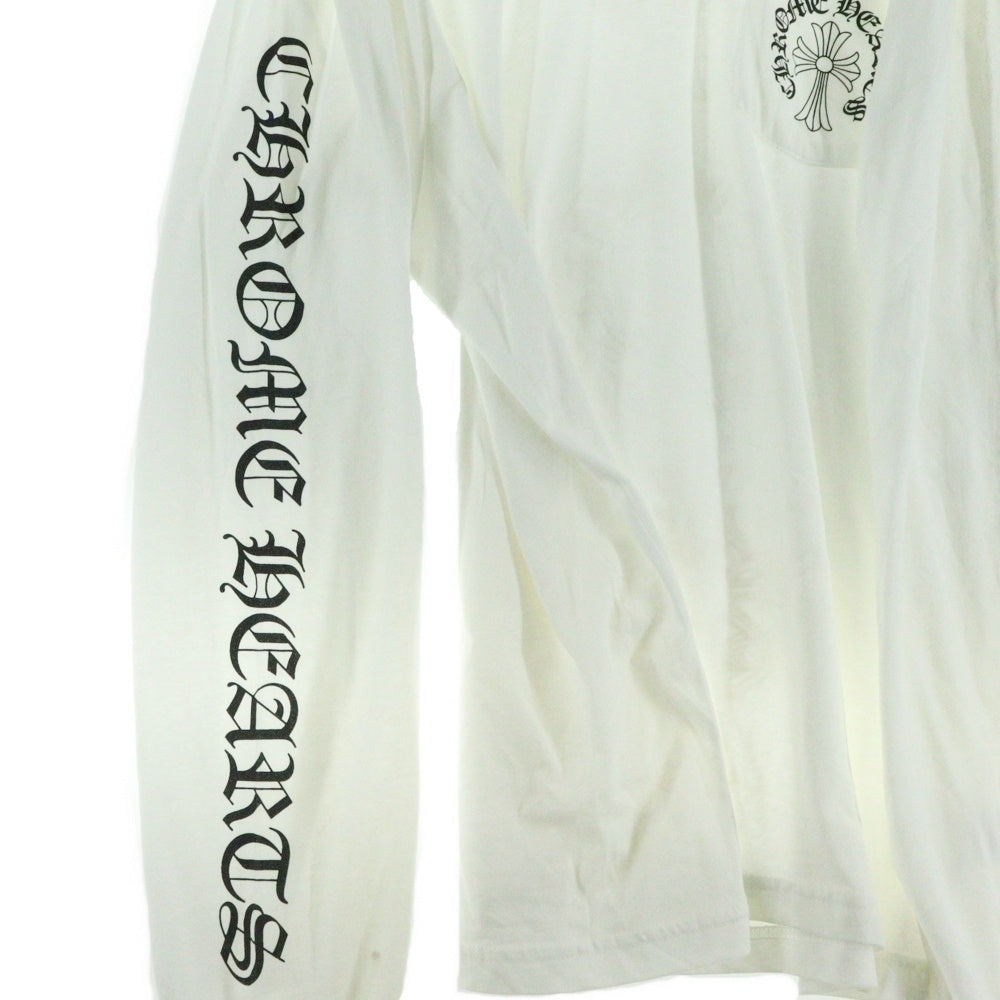 CHROME HEARTS(クロムハーツ) CH L S バックCHクロス ホースシュー アームロゴプリント 長袖カットソー ロンT ホワイト