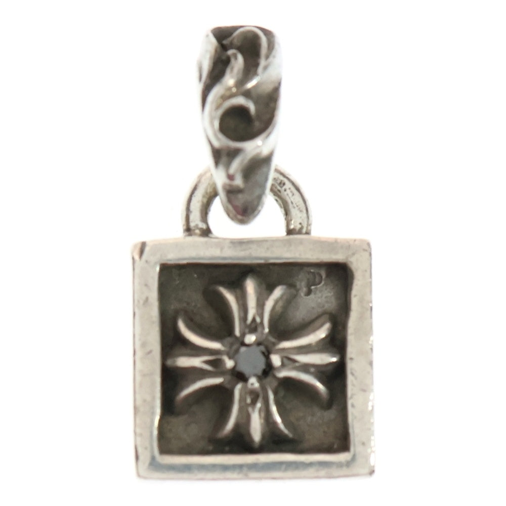 CHROME HEARTS(クロムハーツ) FRAMED CH PLUS 1DIA フレームドCHプラス 1ブラックダイヤ チャーム ネックレストップ