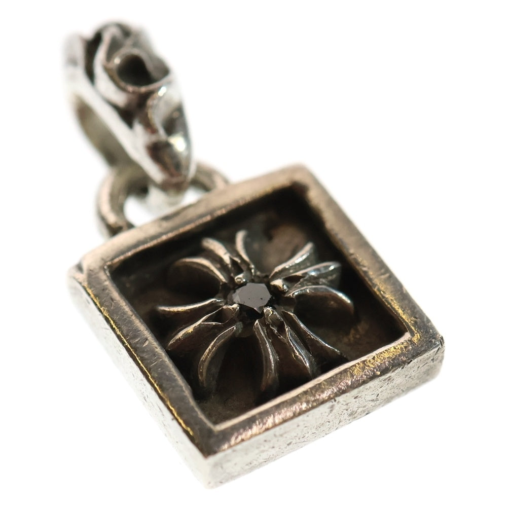 CHROME HEARTS(クロムハーツ) FRAMED CH PLUS 1DIA フレームドCHプラス 1ブラックダイヤ チャーム ネックレストップ