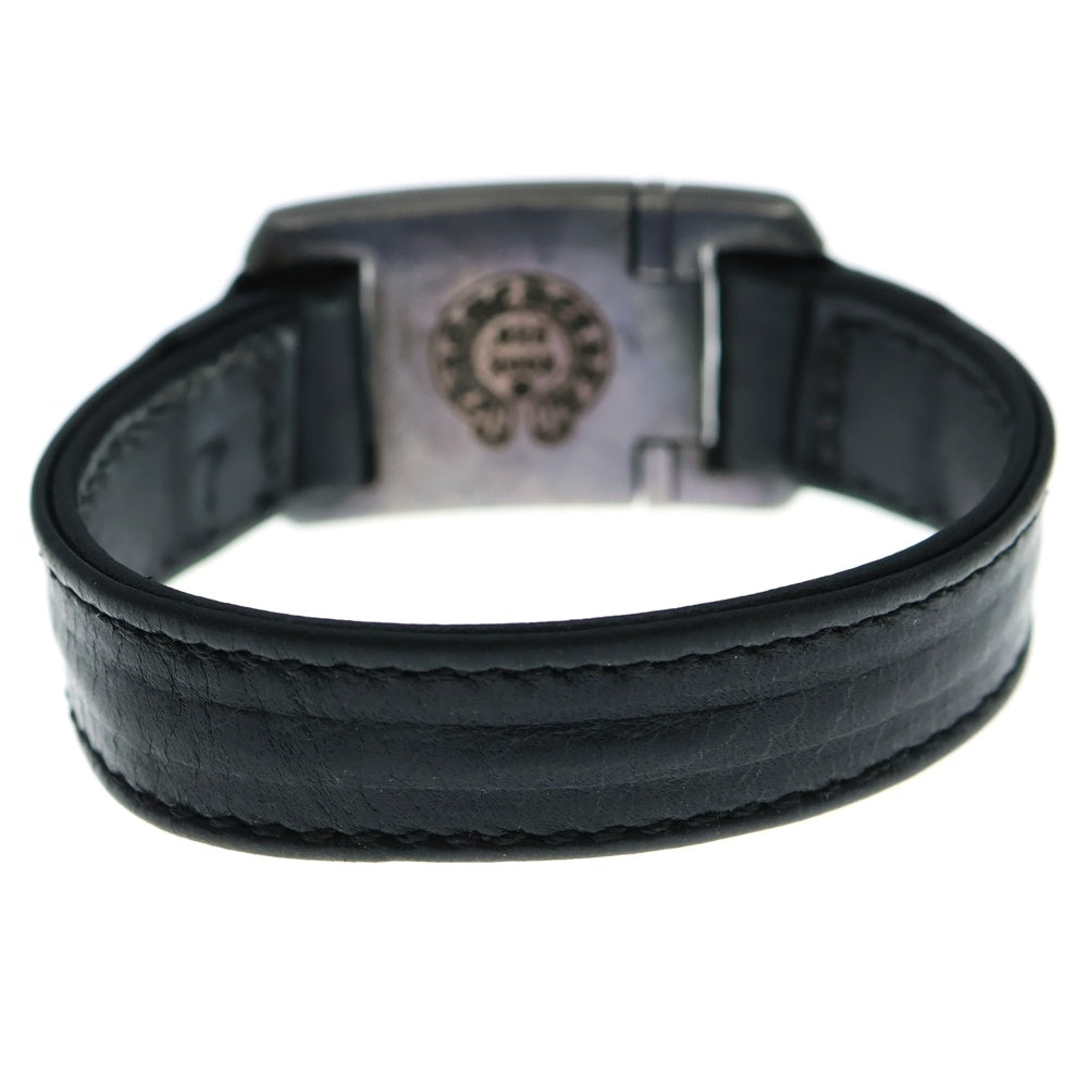 CHROME HEARTS(クロムハーツ) HARNESS CLASP ハーネスクラスプ レザーブレスレット ブラック/シルバー