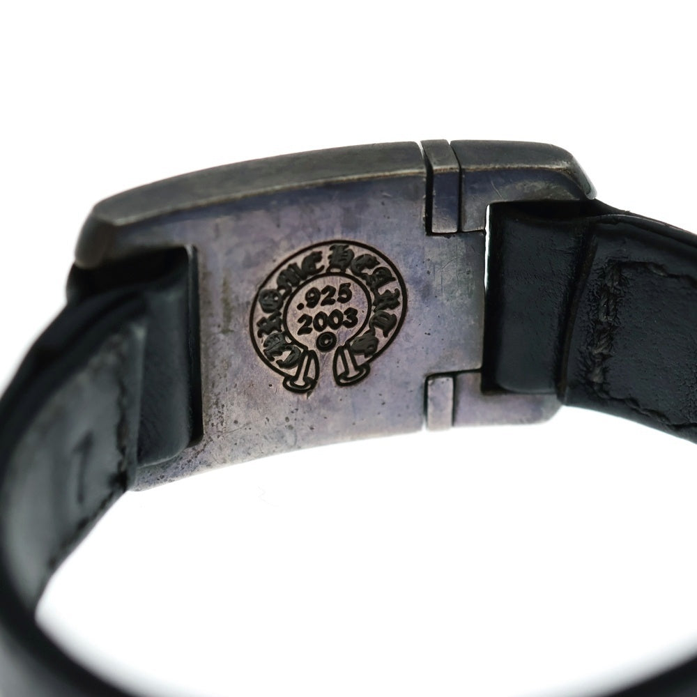 CHROME HEARTS(クロムハーツ) HARNESS CLASP ハーネスクラスプ レザーブレスレット ブラック/シルバー