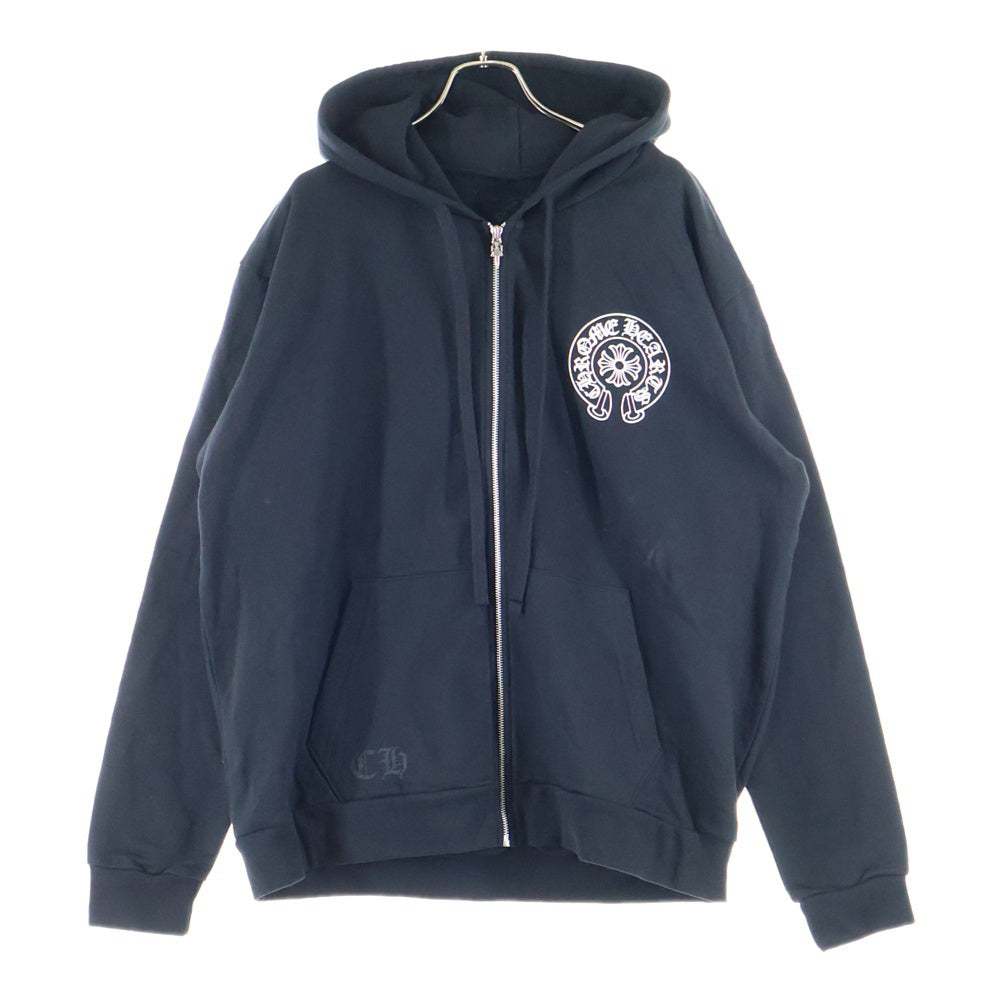 CHROME HEARTS(クロムハーツ) SWTSHRT HD ZIP ロンドン限定バックホースシュープリントダガージップパーカー