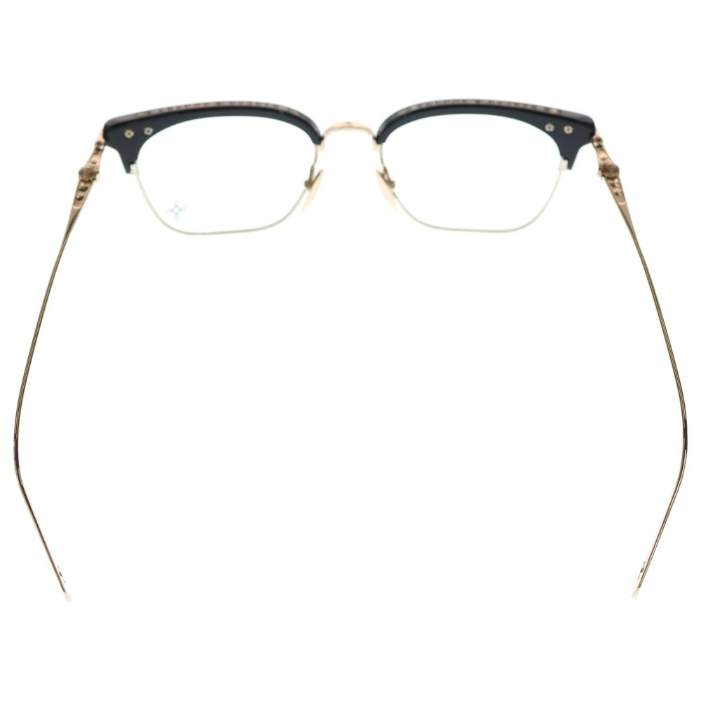 CHROME HEARTS(クロムハーツ) SLUNTRADICTION I クロスボールハーフリムスクエア眼鏡 ゴールド/ブラック