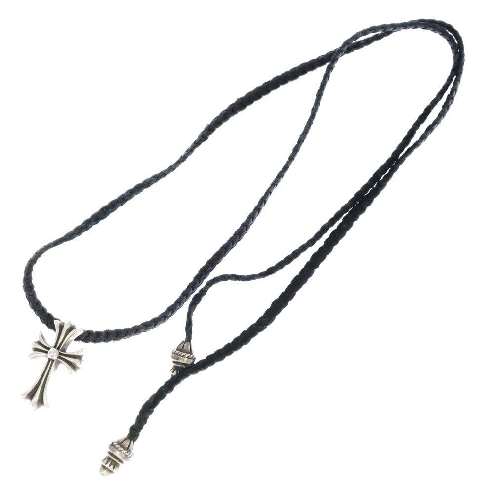 CHROME HEARTS(クロムハーツ) CH CRS SML CL スモールCHクロス レザーブレイド ネックレス シルバー/ブラック BCA217