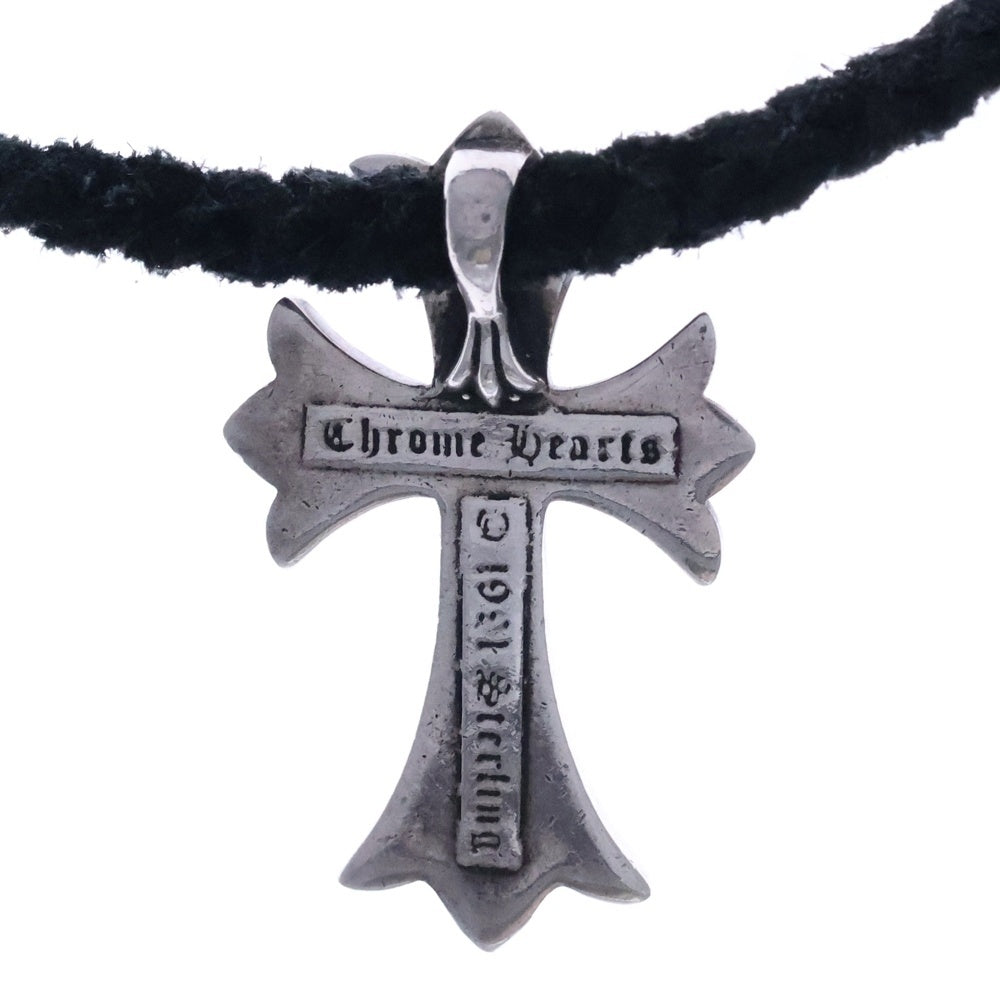 CHROME HEARTS(クロムハーツ) CH CRS SML CL スモールCHクロス レザーブレイド ネックレス シルバー/ブラック BCA217