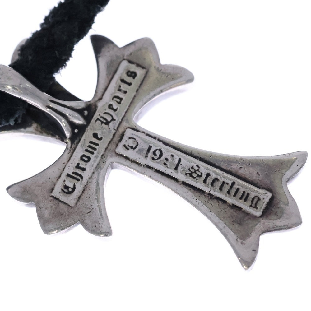 CHROME HEARTS(クロムハーツ) CH CRS SML CL スモールCHクロス レザーブレイド ネックレス シルバー/ブラック BCA217