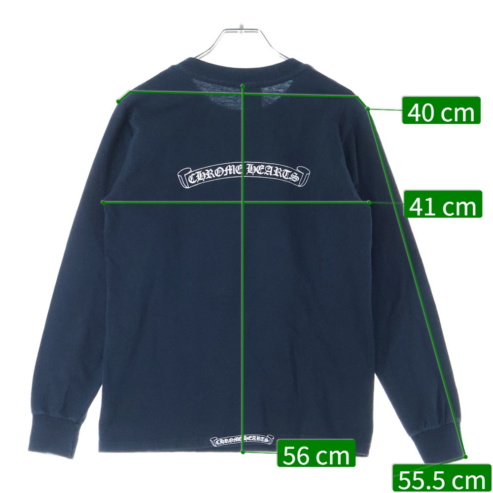 CHROME HEARTS(クロムハーツ) OLD オールドモデル バックスクロールラベル ダガープリント 長袖Tシャツカットソー ブラック