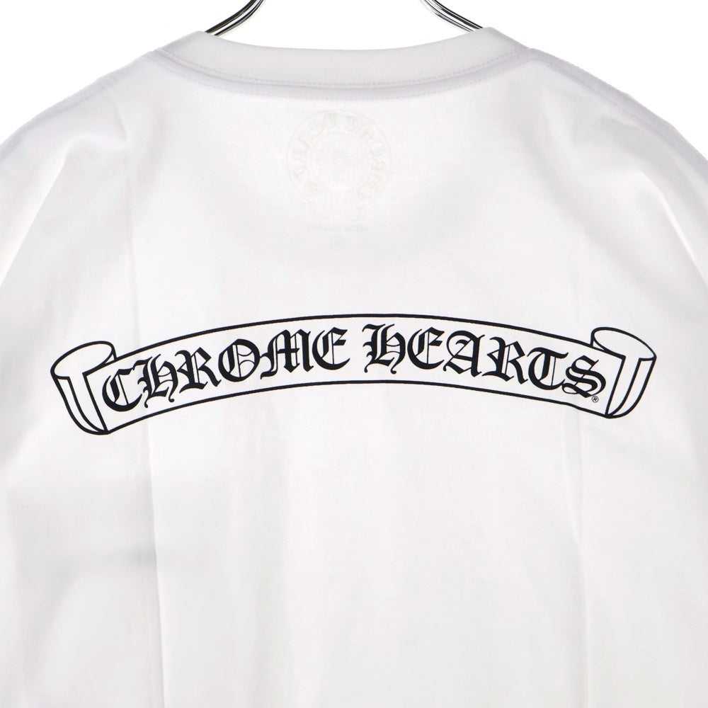 CHROME HEARTS(クロムハーツ) CH T-SHIRT スクロールラベルプリント クルーネック ポケット 半袖Tシャツ