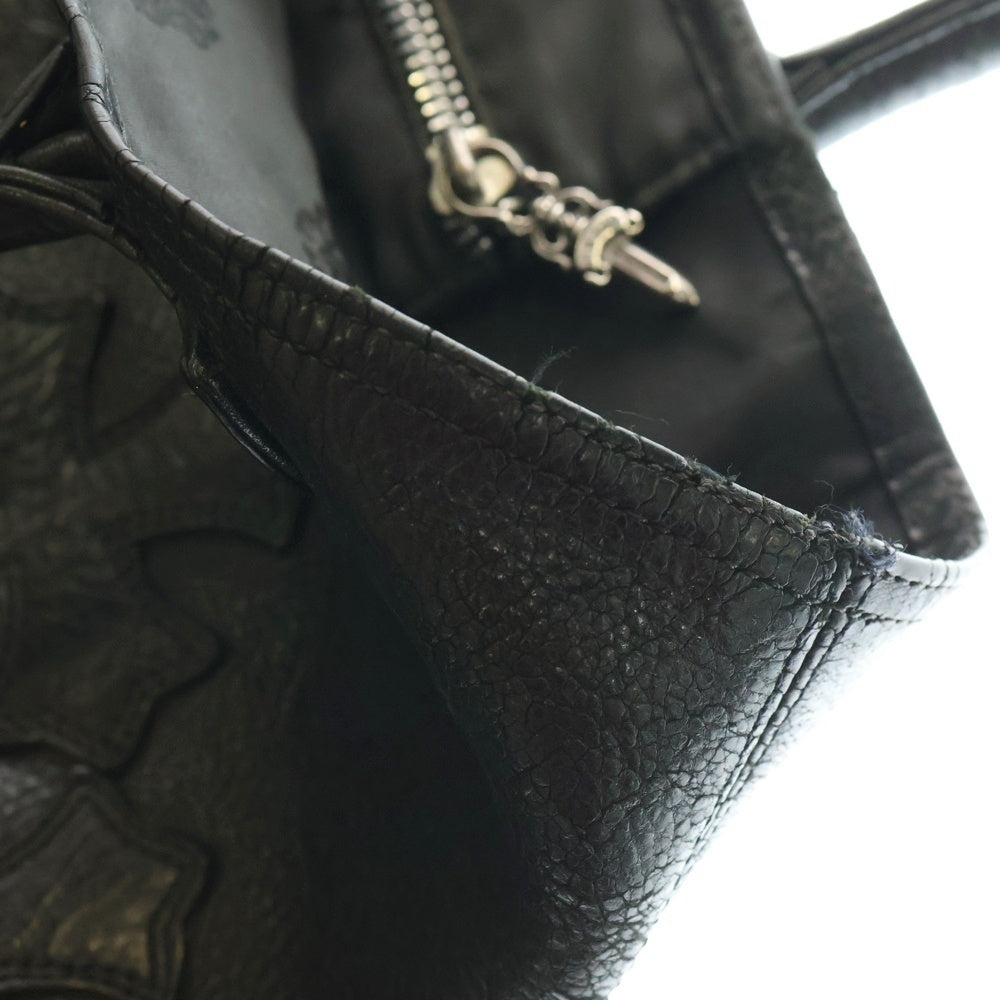 CHROME HEARTS(クロムハーツ) FS TOTE FSトート 両面セメタリークロスパッチ付きレザートートバッグ ブラック