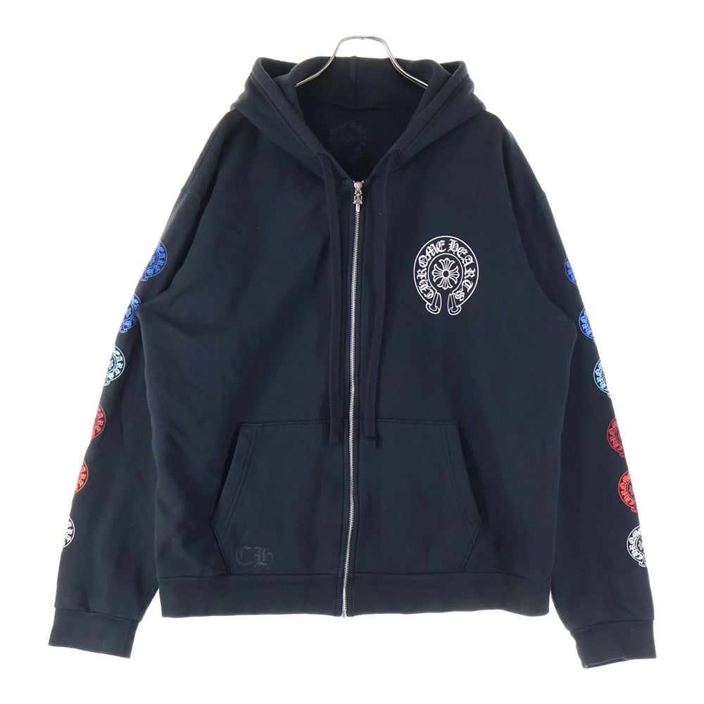 CHROME HEARTS(クロムハーツ) SWTSHRT HD ZIP マルチホースシューアームプリントジップアップパーカー