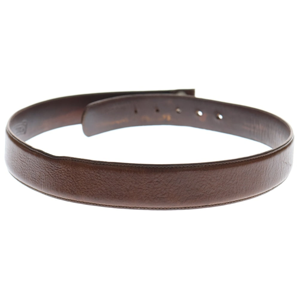 CHROME HEARTS(クロムハーツ) 1.5 STRAP 1.5inch スクロールレーベルリベッツ レザーベルト ブラウン