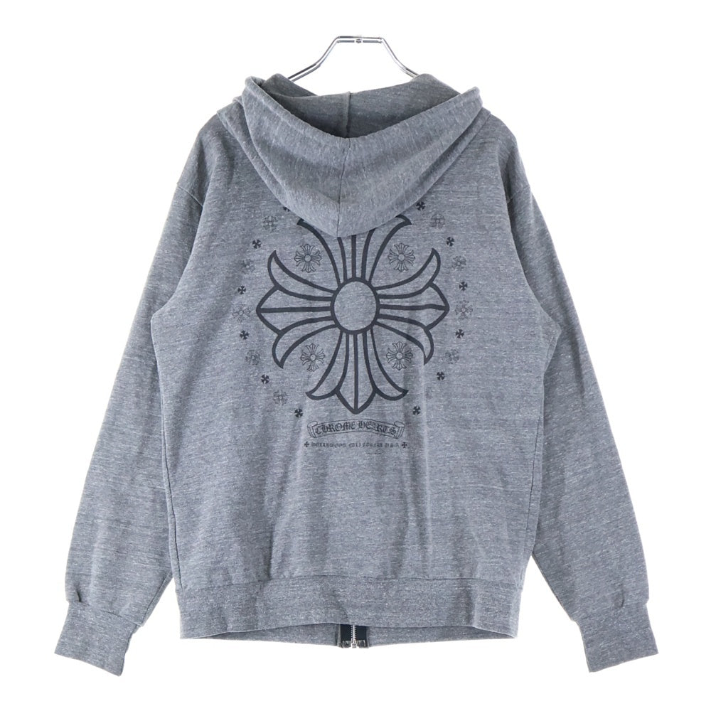 CHROME HEARTS(クロムハーツ) CH PLUS バックCHプラスプリント ダガージップ パーカー グレー