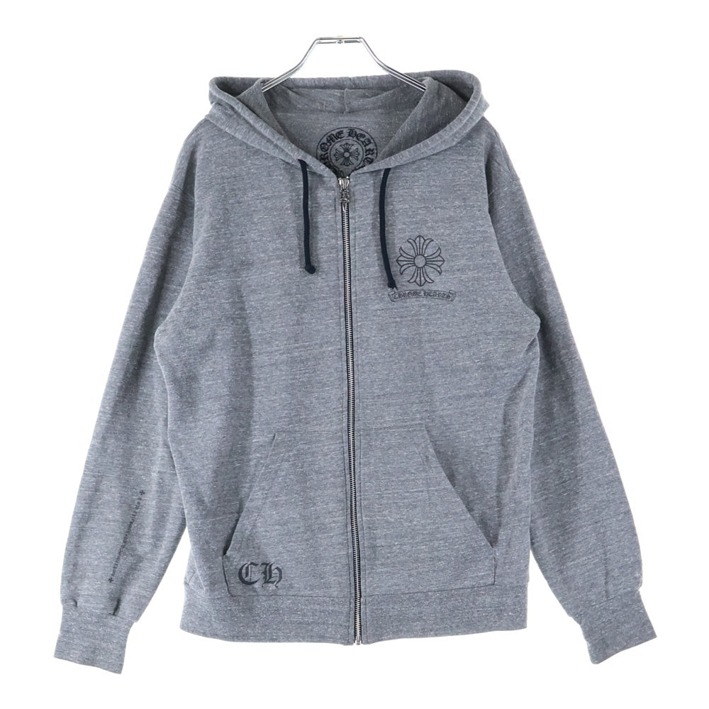 CHROME HEARTS(クロムハーツ) CH PLUS バックCHプラスプリント ダガージップ パーカー グレー