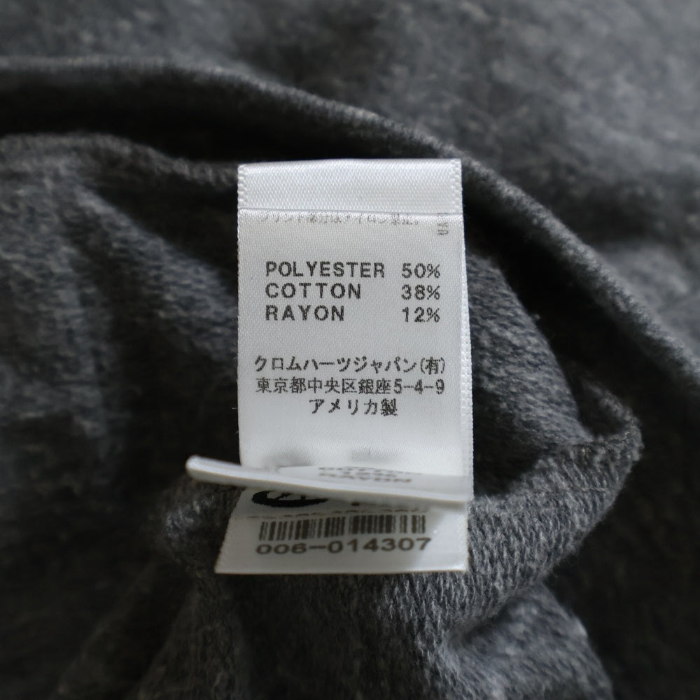 CHROME HEARTS(クロムハーツ) CH PLUS バックCHプラスプリント ダガージップ パーカー グレー