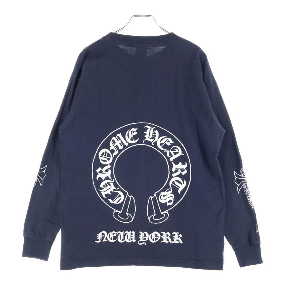CHROME HEARTS(クロムハーツ) OLD NEW YORK Horseshoe L/S Tee オールド ニューヨーク限定 ホースシュープリント 長袖Tシャツ ロングスリーブカットソー ブラック