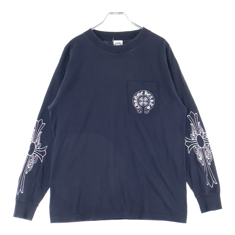 CHROME HEARTS(クロムハーツ) OLD NEW YORK Horseshoe L/S Tee オールド ニューヨーク限定 ホースシュープリント 長袖Tシャツ ロングスリーブカットソー ブラック