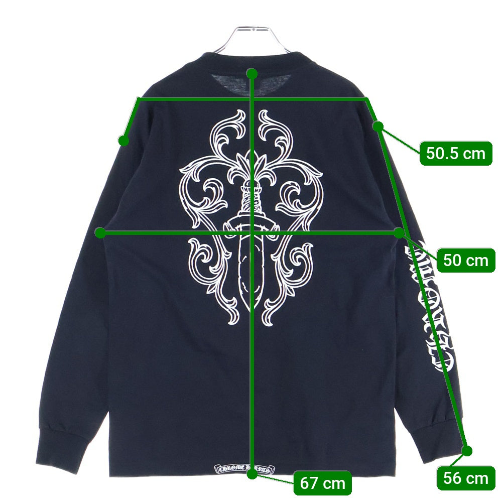 CHROME HEARTS(クロムハーツ) OLD ×max field Dagger L/S TEE オールドモデル マックスフィールド ダガープリント 長袖Tシャツ ブラック
