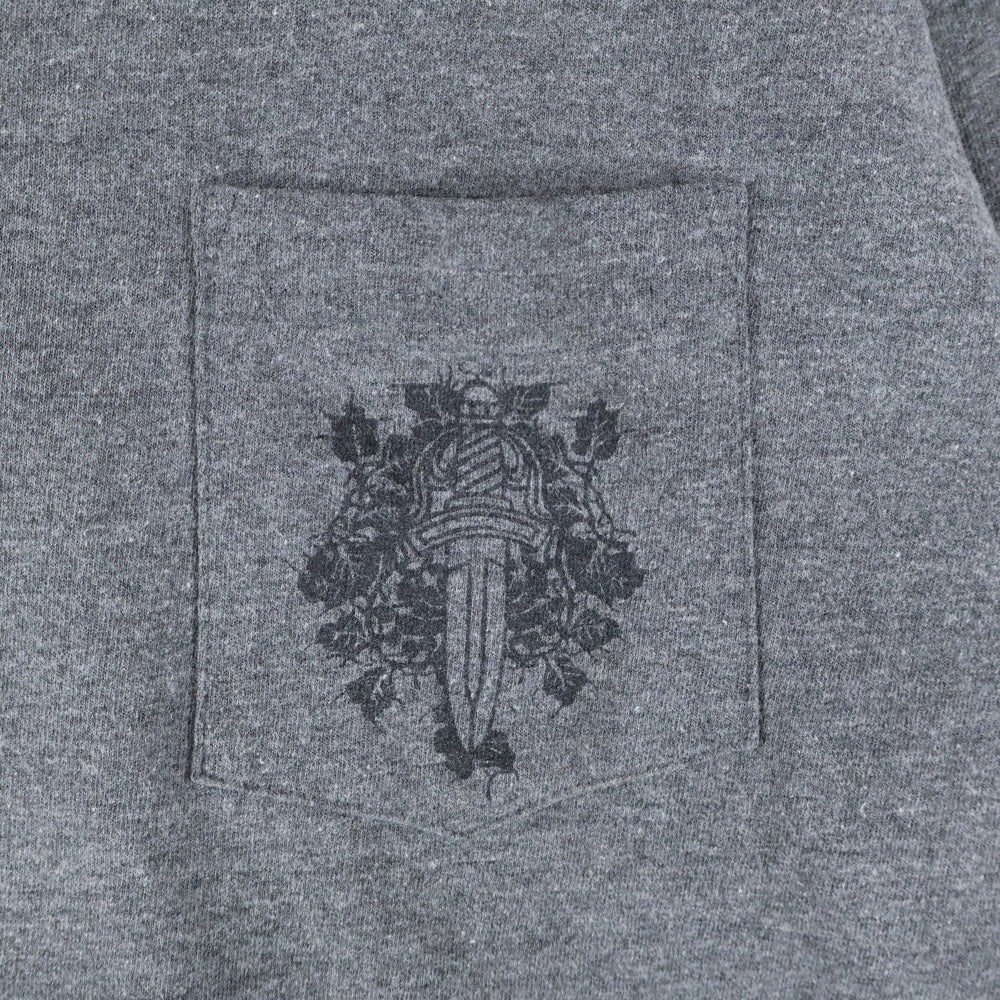 CHROME HEARTS(クロムハーツ) OLD Dagger Neck Logo Tee オールドモデル ダガープリント半袖Tシャツ グレー