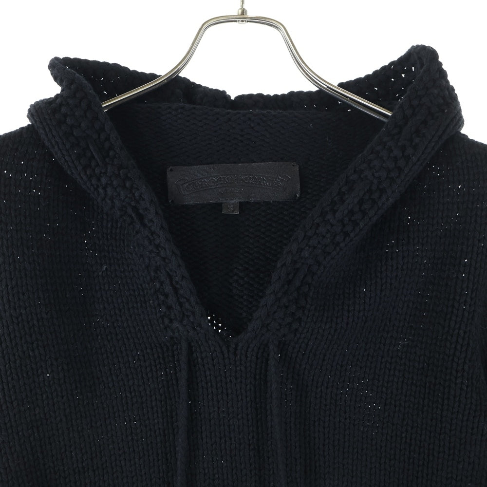 CHROME HEARTS(クロムハーツ) スターパッチ付き スパイク装飾 カシミアプルオーバーパーカー ブラック