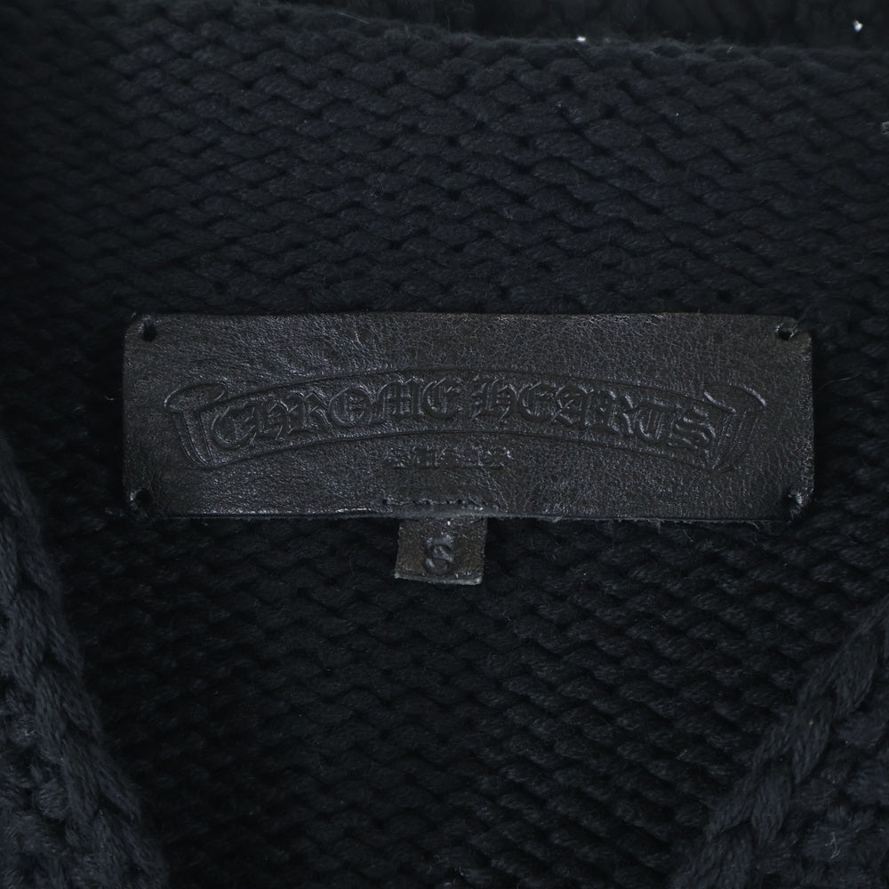CHROME HEARTS(クロムハーツ) スターパッチ付き スパイク装飾 カシミアプルオーバーパーカー ブラック