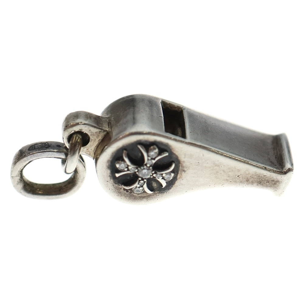 CHROME HEARTS(クロムハーツ) WHISTLE TNY P/D タイニーホイッスルチャーム パヴェダイヤモンド シルバーネックレストップ