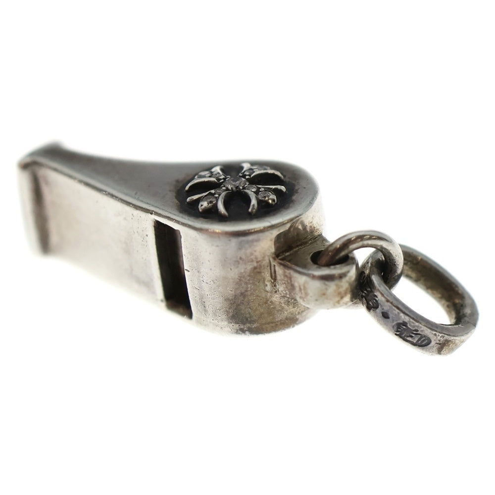 CHROME HEARTS(クロムハーツ) WHISTLE TNY P/D タイニーホイッスルチャーム パヴェダイヤモンド シルバーネックレストップ