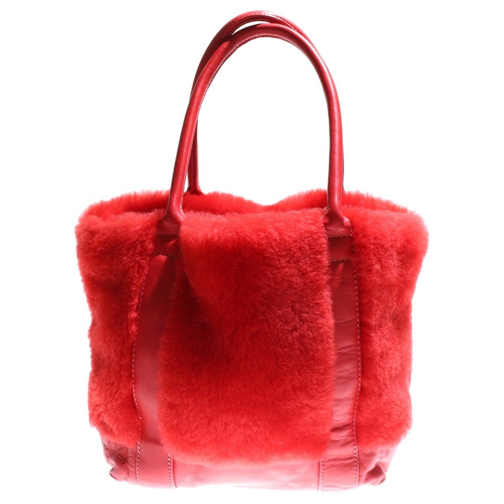 CHROME HEARTS(クロムハーツ) TOTE MINI トートミニ レザームートンハンドバッグ レッド