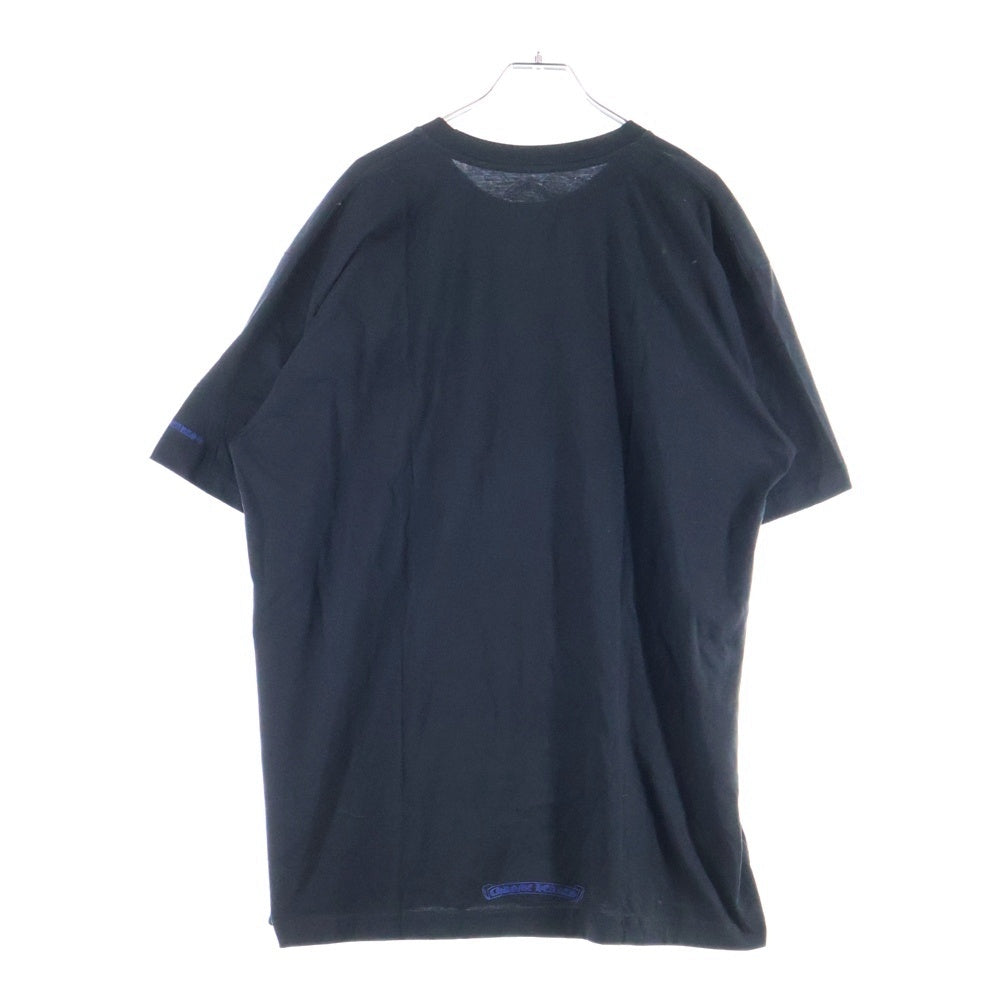 CHROME HEARTS(クロムハーツ) NECK LOGO S/S TEE ネック ロゴプリントTシャツ 半袖カットソー ブラック/ブルー