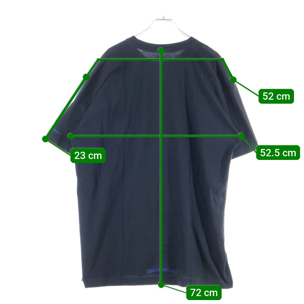 CHROME HEARTS(クロムハーツ) NECK LOGO S/S TEE ネック ロゴプリントTシャツ 半袖カットソー ブラック/ブルー