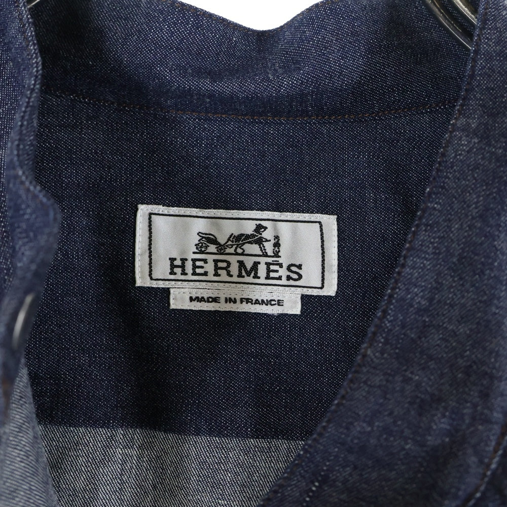 HERMES(エルメス) マディソンカラー シャツブルゾン H456120HE6042 ブルー