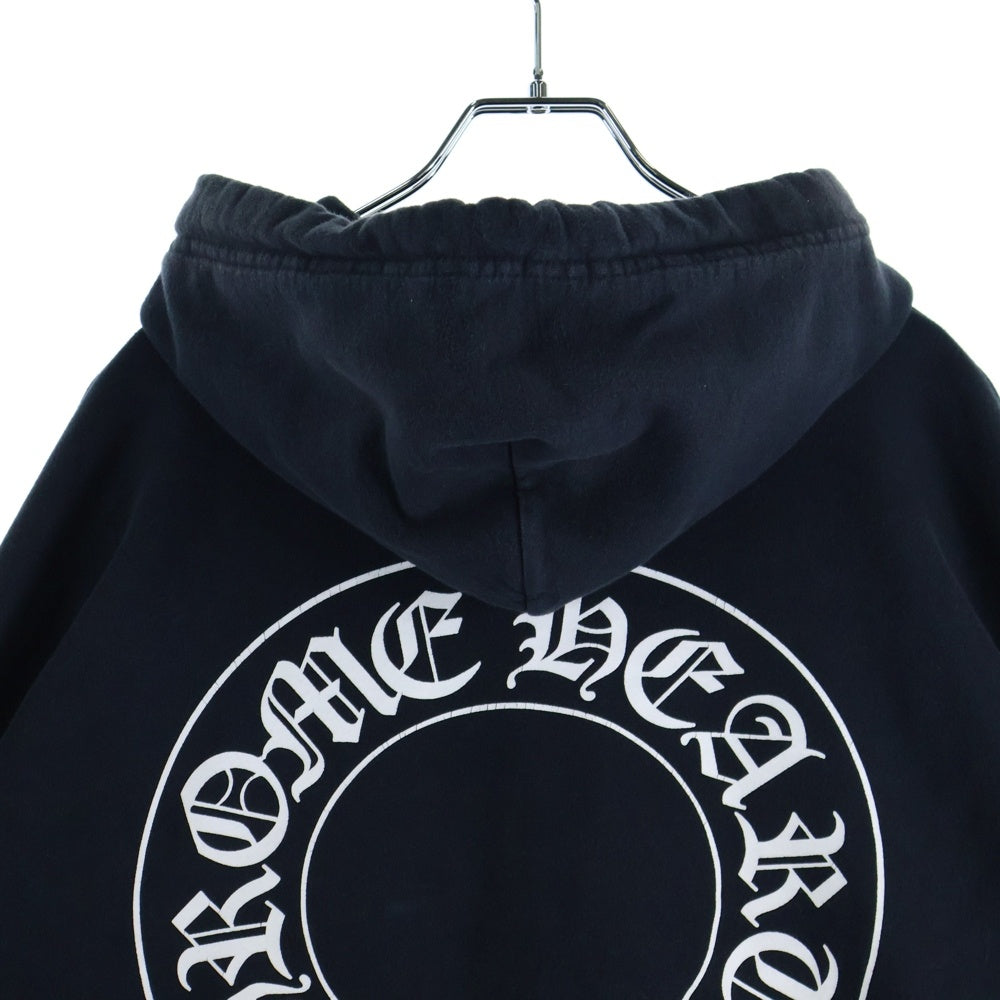 CHROME HEARTS(クロムハーツ) HORSESHOE PULLOVER HOODIE ホースシュープリント アームフローラル プルオーバースウェットパーカー フーディ ブラック