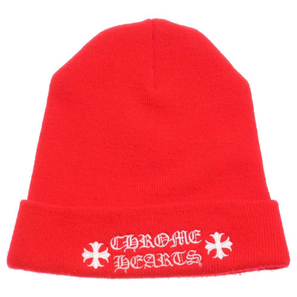 CHROME HEARTS(クロムハーツ) WATCH CAP ワッチキャップ ロゴ刺繍ビーニー レッド