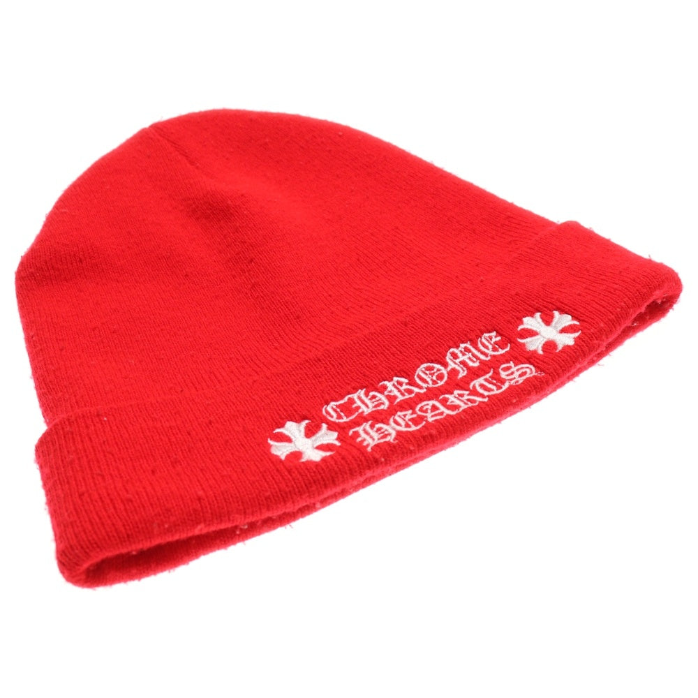 CHROME HEARTS(クロムハーツ) WATCH CAP ワッチキャップ ロゴ刺繍ビーニー レッド