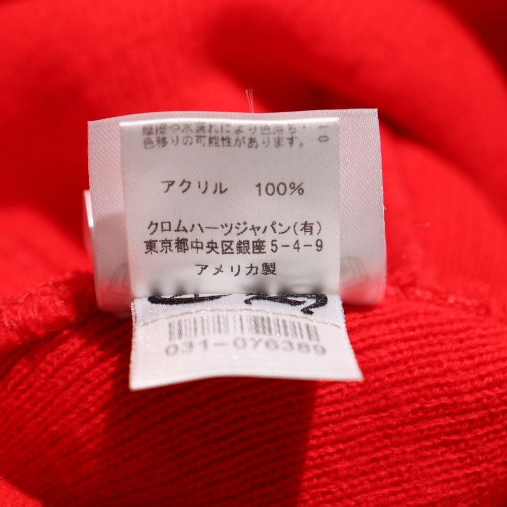 CHROME HEARTS(クロムハーツ) WATCH CAP ワッチキャップ ロゴ刺繍ビーニー レッド