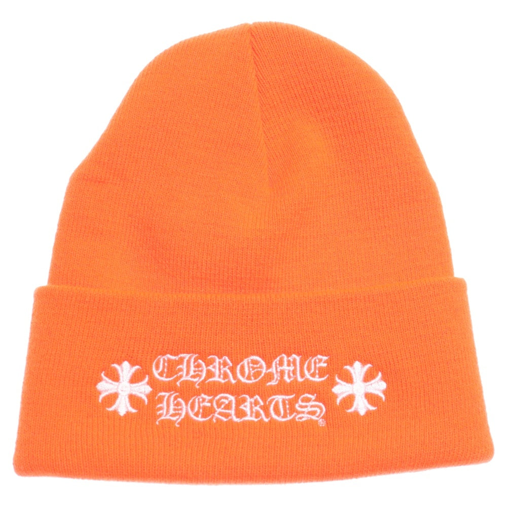CHROME HEARTS(クロムハーツ) WATCH CAP ワッチキャップ ロゴ刺繍ビーニー オレンジ