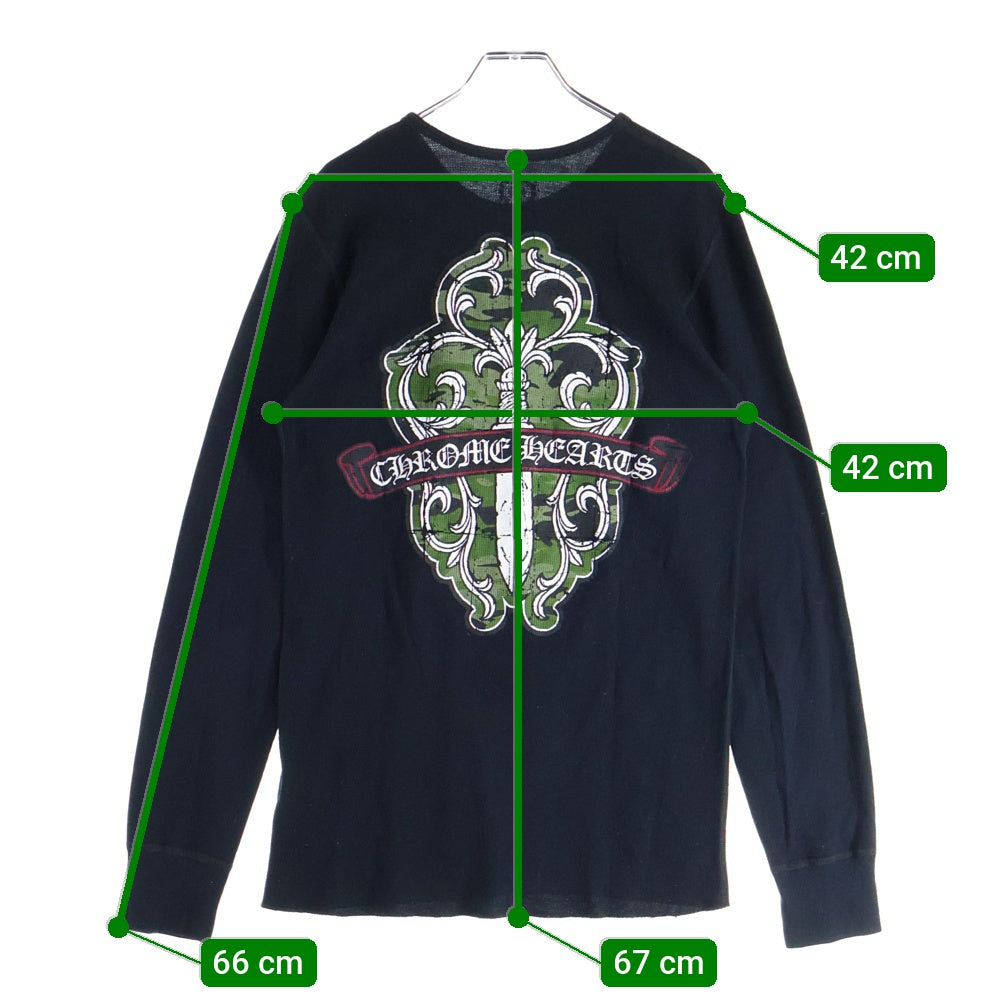 CHROME HEARTS(クロムハーツ) バックヴァインダガープリント サーマル ロングスリーブTシャツ ブラック