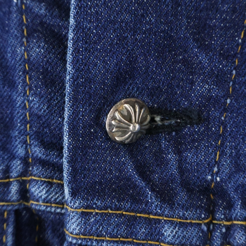 CHROME HEARTS(クロムハーツ) ×リーバイス LEVI'S クロスパッチ付クロスボールボタンデニムジャケット インディゴ/ブラック
