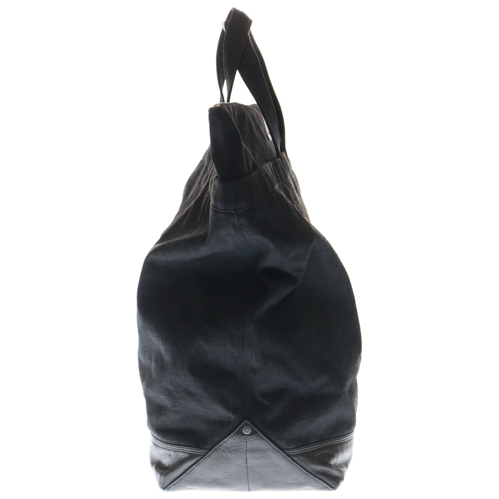 CHROME HEARTS(クロムハーツ) ユナイテッドアローズ25周年記念 250個限定 ダガージップ クロスパッチ付き デニムレザー コンビ トートバッグ ブラック/シルバー