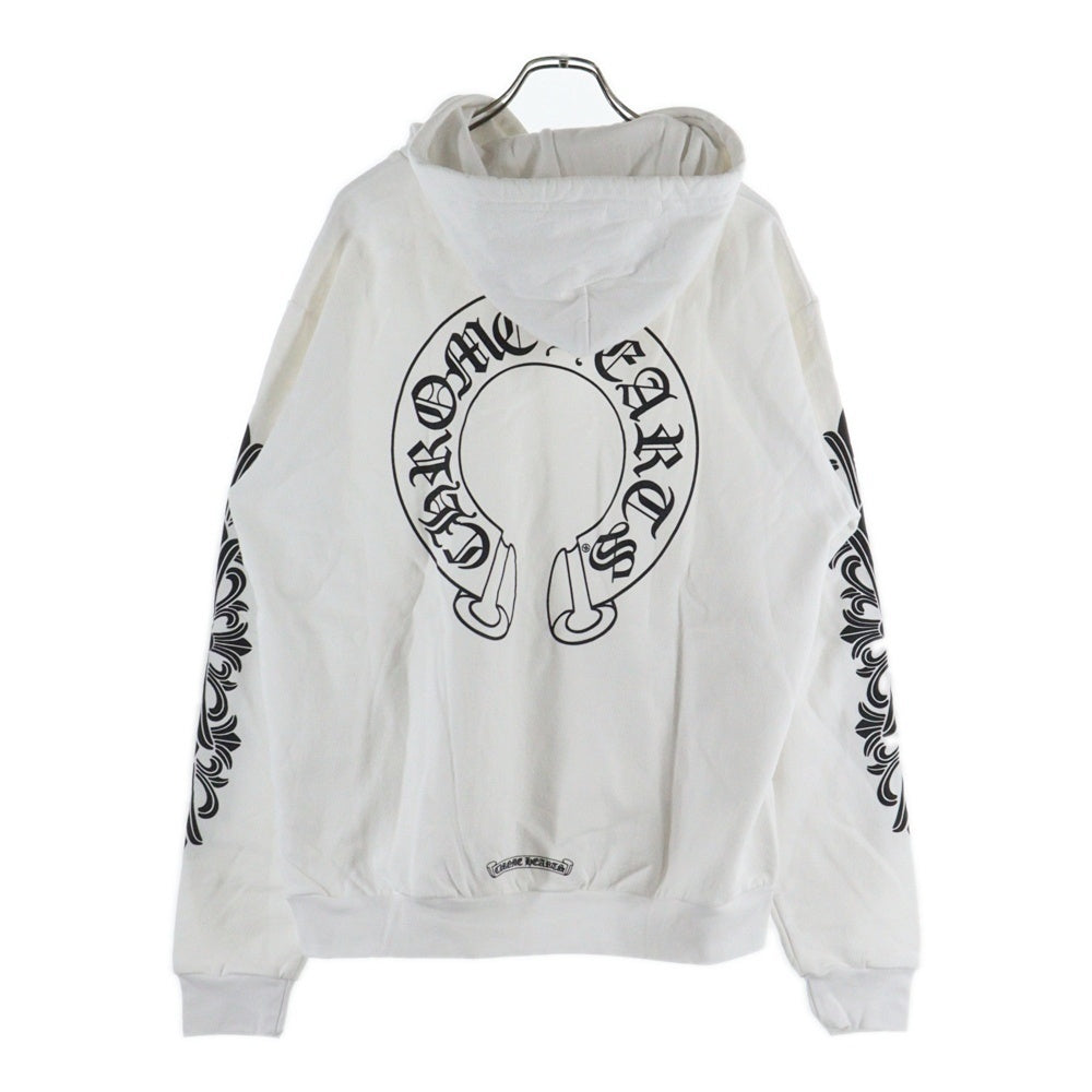 CHROME HEARTS(クロムハーツ) SWTSHRT PLVR 袖フローラルバックホースシュープリントパーカー