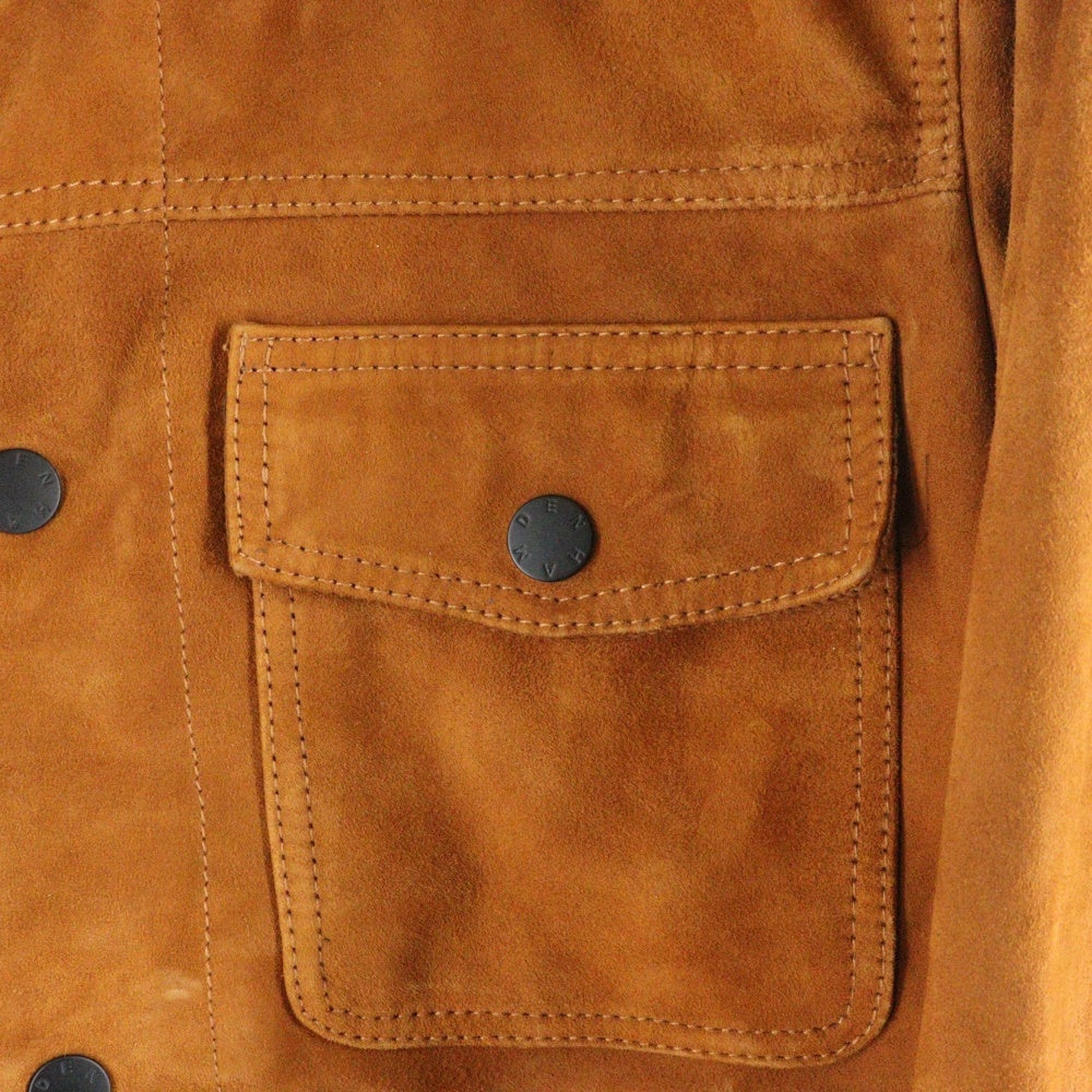 DENHAM(デンハム) ゴートレザー スエード ジャケット ブラウン