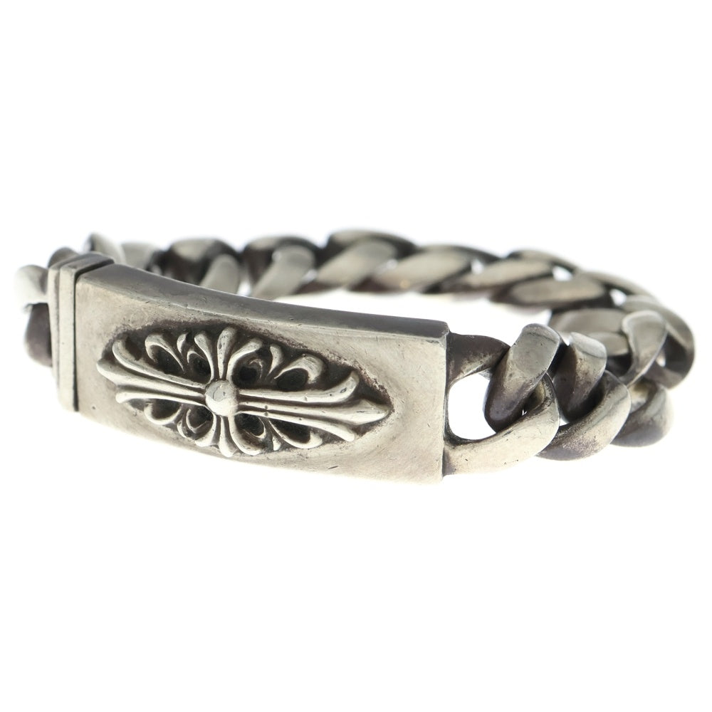 CHROME HEARTS(クロムハーツ) ID FLORAL CRS フローラルクロスIDクラシックリンク ブレスレット 13LINK シルバー BCA164