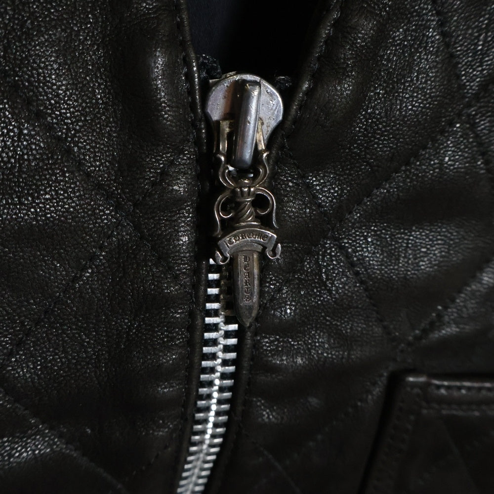 CHROME HEARTS(クロムハーツ) デストロイレザーキルティングダガージップベスト