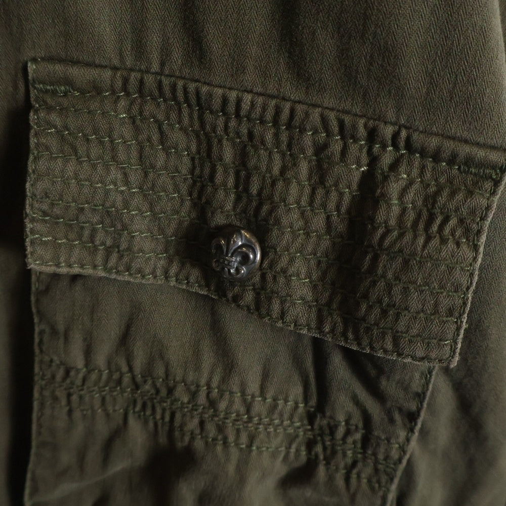 CHROME HEARTS(クロムハーツ) ARMY FBRC BS FLUER アーミーシャツ BSフレアボタンミリタリー長袖シャツ カーキ
