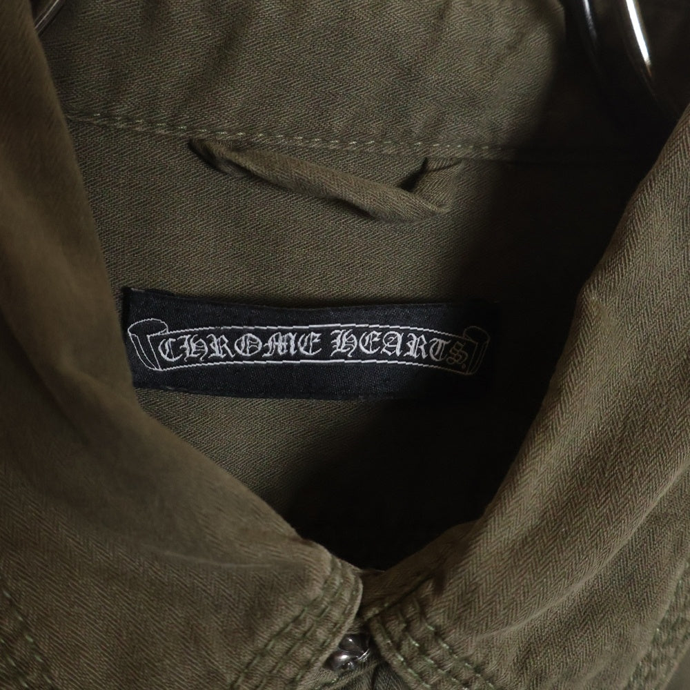 CHROME HEARTS(クロムハーツ) ARMY FBRC BS FLUER アーミーシャツ BSフレアボタンミリタリー長袖シャツ カーキ